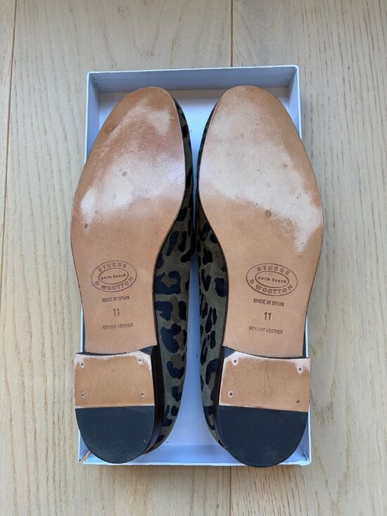 Stubbs & Wooton Lichen Leopard loafer MSRP $350